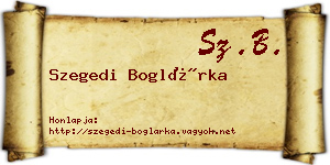 Szegedi Boglárka névjegykártya